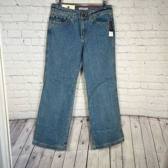 Vintage Y2K Tommy Hilfiger Hipster Flare Jeans size 10 NEW with Tags 2002 - Picture 1 of 10